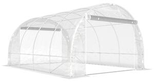 Outsunny Serra a Tunnel 3x4x2 m con Porte Avvolgibili, Telaio in Acciaio e Copertura in PE Anti-UV, Trasparente | Aosom Italy