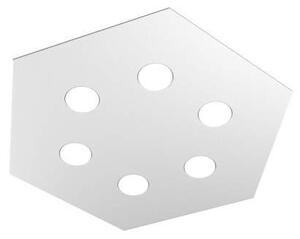 Plafoniera Moderna Esagonale Hexagon Metallo Grigio 6 Luci Led 12X6W