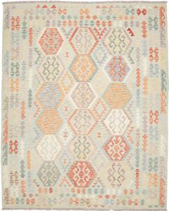 Tappeto Kilim Afghanistan Geometrico Verde Acqua Policromo 244x303 Cm