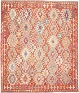 Tappeto Kilim Afghanistan Geometrico Terracotta Multicolore 255x294 Cm