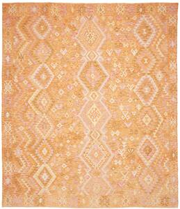 Tappeto Kilim Afghanistan Geometrico Arancio Rosa 258x296 Cm