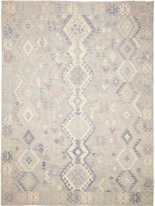 Tappeto Kilim Afghanistan Astratto Grigio Lilla 255x344 Cm