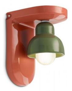 Applique 1 luce berimbau arancio pokè + verde salvia c2600