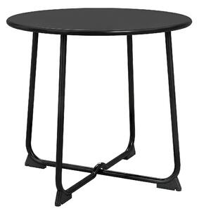 Outsunny Tavolino da Caffè da Esterno Rotondo 50 cm, Tavolo in Metallo con Base a X e Piedini Antiscivolo, Nero | Aosom Italy