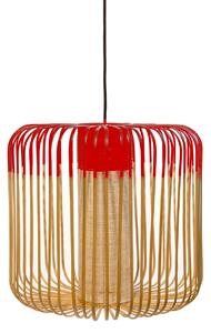 Lampada a sospensione Forestier, Bamboo, dimmerabile, Rosso, Sala da pranzo, Bambù, Design