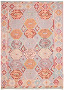 Tappeto Kilim Afghanistan Geometrico Multicolore Pastello 206x287 Cm