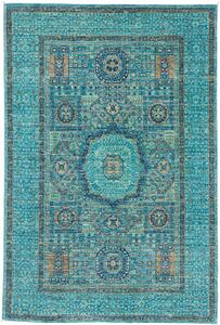 Tappeto Mamlouk Pakistan Medaglione Turchese Blu 103x150 Cm