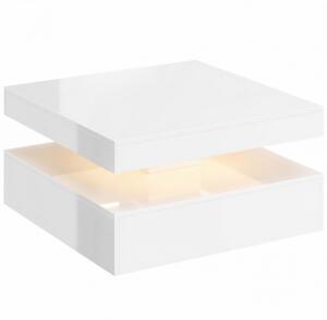 HOMCOM Tavolino da Salotto con LED RGB 7 Colori, Vano Aperto e Telecomando, 78x78x40 cm, Bianco Lucido | Aosom Italy