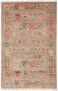 Tappeto Rubin Pakistan Astratto Terra Multicolore 96x150 Cm