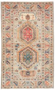 Tappeto Kazak Fine Pakistan Astratto Grigio Rosso 77x128 Cm