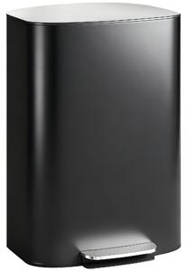 HOMCOM Bidone da Cucina 50 L con Funzione Mantieni-Aperto, Coperchio soft-close e Pedale, 45,1x36,5x62,2 cm, Nero | Aosom Italy