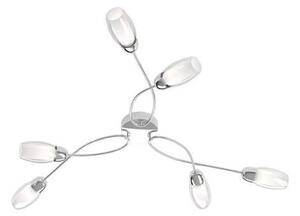 Plafoniera Contemporanea Feeling Net Metallo Cromo Vetro Trasparente 6 Luci G9