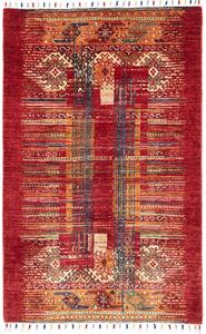 Tappeto Siva Pakistan Geometrico Rosso Arancione 101x157 Cm
