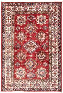 Tappeto Kazak Fine Pakistan Geometrico Rosso Crema 100x148 Cm