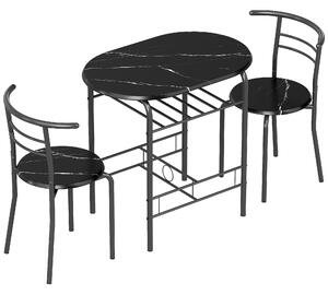 HOMCOM Set Tavolo Moderno con 2 Sedie per Sala da Pranzo, Set 3 Pezzi Mobili Salvaspazio da Cucina, Balcone, Ristorante o Bar, Marrone e Nero | Aosom Italy