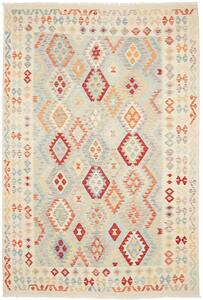 Tappeto Kilim Afghanistan Astratto Multicolore Tenue 200x297 Cm