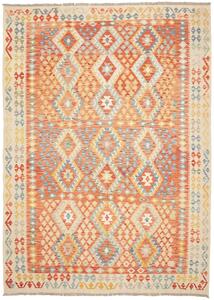 Tappeto Kilim Afghanistan Geometrico Terracotta Crema 210x295 Cm