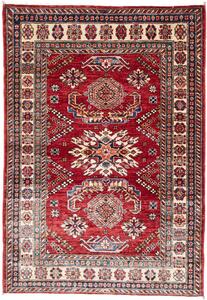 Tappeto Kazak Fine Pakistan Geometrico Rosso Blu 105x151 Cm