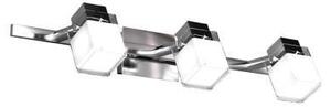 Applique Contemporanea Dice Metallo Cromo Vetro Trasparente Satinato 3 Luci G9