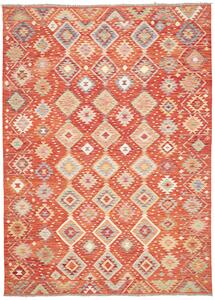 Tappeto Kilim Afghanistan Geometrico Terracotta Multicolor 206x289 Cm