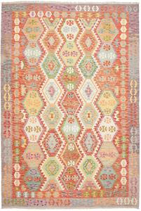 Tappeto Kilim Afghanistan Geometrico Multicolore Vivace 212x306 Cm