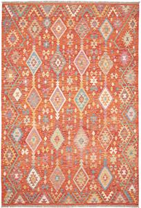Tappeto Kilim Afghanistan Geometrico Terracotta Multicolore 200x296 Cm