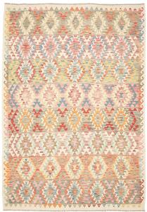 Tappeto Kilim Afghanistan Astratto Multicolore Pastello 207x303 Cm