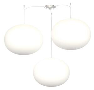 Sospensione Contemp Decentratori Soft Metallo Cromo Vetro Opaco 3 Luci E27 45Cm