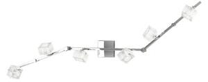 Applique Contemporanea Metropolitan Metallo Cromo Vetro Trasparente 6 Luci G9