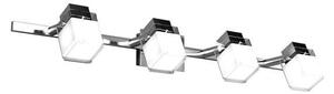 Applique Contemporanea Dice Metallo Cromo Vetro Trasparente Satinato 4 Luci G9