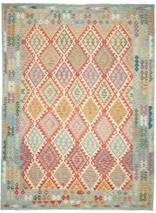 Tappeto Kilim Afghanistan Astratto Azzurro Multicolore 257x346 Cm