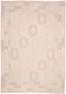 Tappeto Kilim Afghanistan Geometrico Beige Crema Neutro 198x284 Cm