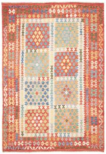 Tappeto Kilim Afghanistan Geometrico Terracotta Multicolore 200x287 Cm