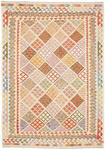Tappeto Kilim Afghanistan Astratto Multicolore Tenue 203x289 Cm