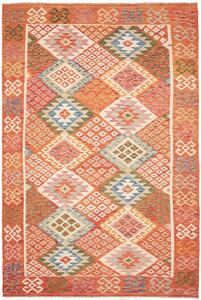 Tappeto Kilim Afghanistan Geometrico Arancione Multicolor 203x300 Cm