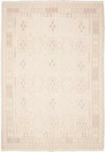 Tappeto Kilim Afghanistan Geometrico Avorio Beige Chiaro 204x293 Cm