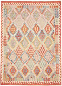 Tappeto Kilim Afghanistan Geometrico Multicolore Pastello Beige 207x286 Cm