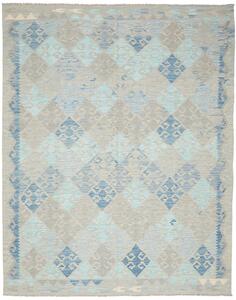 Tappeto Kilim Afghanistan Astratto Grigio-beige Blu 189x245 Cm