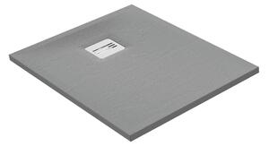 Piatto doccia ultrasottile SENSEA resina sintetica e polvere di marmo Remix 70 x 90 cm grigio