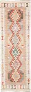 Tappeto Kilim Afghanistan Geometrico Multicolore Crema 80x243 Cm