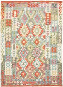 Tappeto Kilim Afghanistan Geometrico Multicolore Vivace 171x244 Cm
