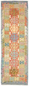 Tappeto Kilim Afghanistan Astratto Blu Arancio 78x238 Cm