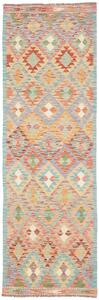 Tappeto Kilim Afghanistan Geometrico Azzurro Rosato 82x261 Cm