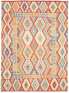 Tappeto Kilim Afghanistan Geometrico Multicolore Rosso 177x237 Cm
