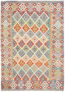 Tappeto Kilim Afghanistan Geometrico Multicolore Azzurro 174x242 Cm