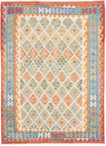 Tappeto Kilim Afghanistan Geometrico Multicolore Pastello 175x235 Cm