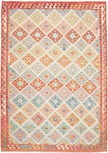 Tappeto Kilim Afghanistan Geometrico Multicolore Pastello 183x257 Cm