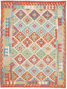 Tappeto Kilim Afghanistan Astratto Multicolore Rosso 174x231 Cm