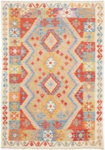 Tappeto Kilim Afghanistan Astratto Beige Arancione 178x250 Cm