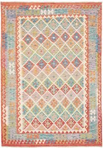 Tappeto Kilim Afghanistan Astratto Multicolore Pastello 170x246 Cm